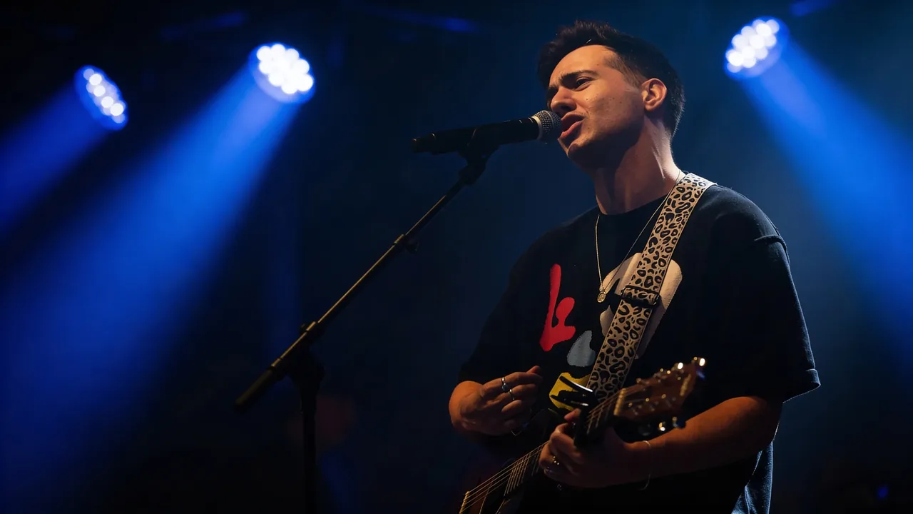 Andre von Mitchy und Andre singt und spielt Keyboard auf der Buehne