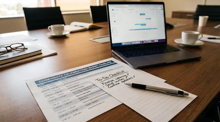 Feinplanung des Firmenevents mit Ablaufplan